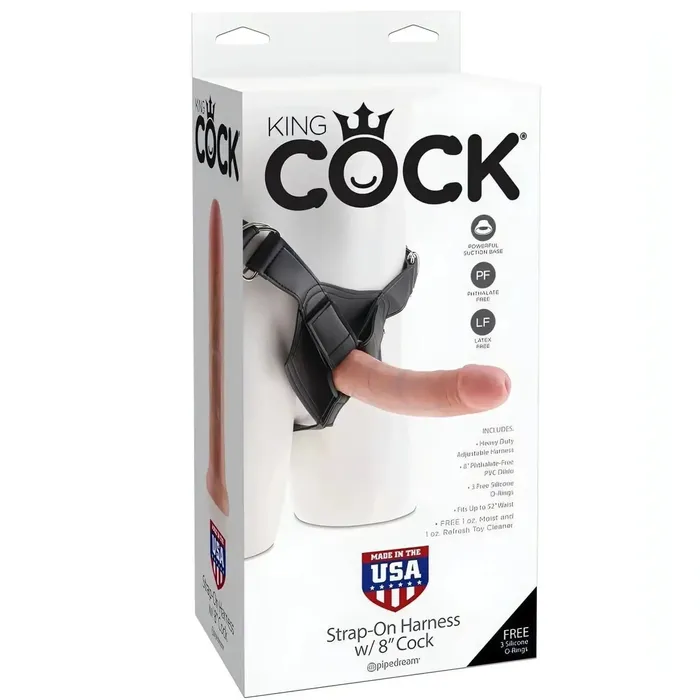 Italian-Sexy Female Sex Toys | Strap-on realistico Made in USA 8'' - Rosa carne
