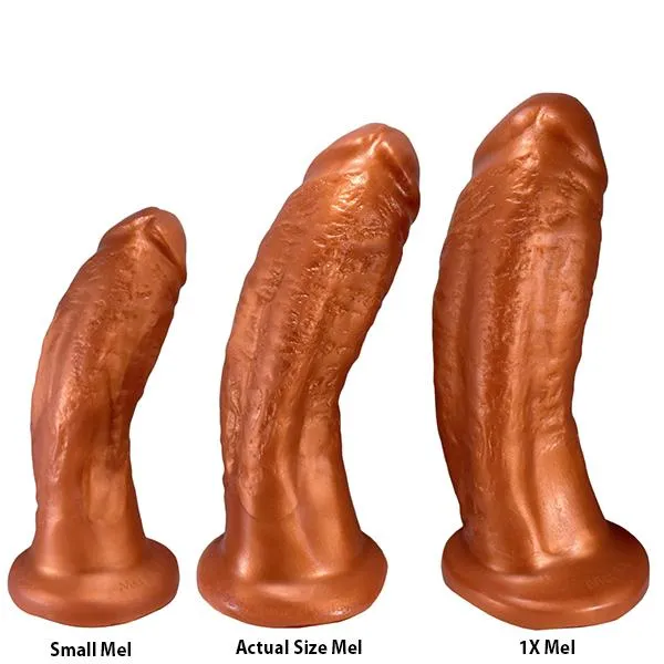 SquarePegToys Female Sex Toys SquarePegToys Mel Harness SuperSoft Bronze Silicone Dildo with Suction Cup