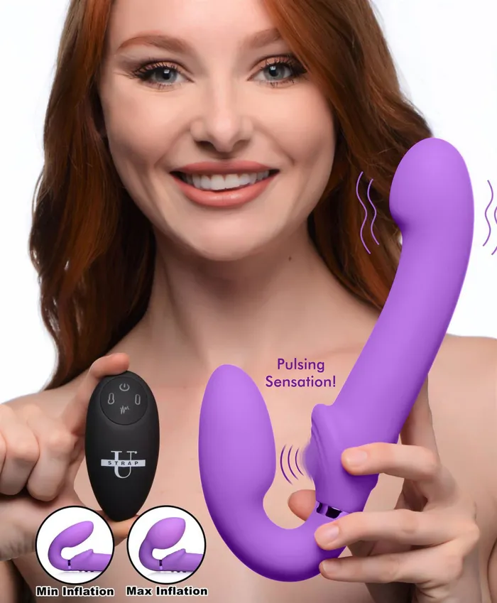 10x Ergo Fit GPulse Inflatable and Vibrating Strapless Strap on Purple XR Brands Strap U Female Sex Toys 10x Ergo Fit GPulse Inflatable and Vibrating Strapless Strap on Purple XR Brands Strap U Female Sex Toys
