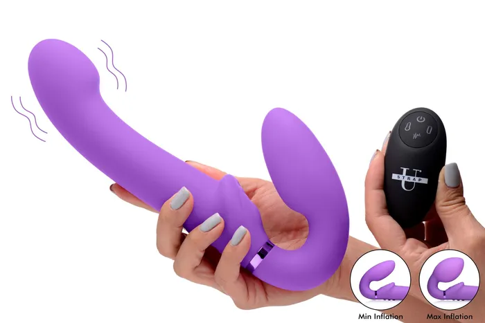 10x Ergo Fit GPulse Inflatable and Vibrating Strapless Strap on Purple XR Brands Strap U Female Sex Toys 10x Ergo Fit GPulse Inflatable and Vibrating Strapless Strap on Purple XR Brands Strap U Female Sex Toys
