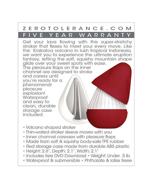Evolved Novelties Male Sex Toys Zero Tolerance Krakatoa Stroker Flexible Volcano Shape with Travel Case