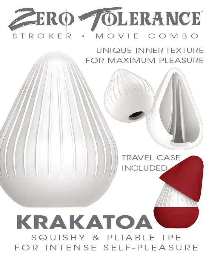 Evolved Novelties Male Sex Toys Zero Tolerance Krakatoa Stroker Flexible Volcano Shape with Travel Case