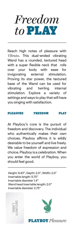 Vibrators Playboy Pleasure Vibrato DualEnded Wand Versatile Vibrations and Twirling Sensations Evolved Novelties