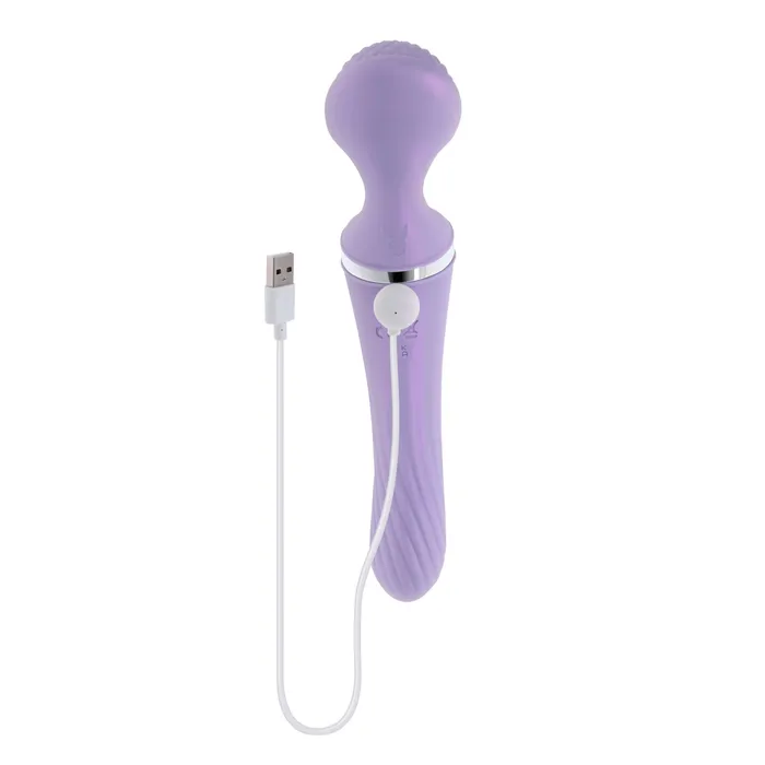 Vibrators Playboy Pleasure Vibrato DualEnded Wand Versatile Vibrations and Twirling Sensations Evolved Novelties