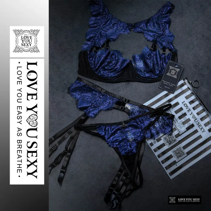 Honeysx Female Sex Toys LYS Hollow Fashion Lace Blue Ladies Lingerie Bra Brief Set Honeysx Female Sex Toys LYS Hollow Fashion Lace Blue Ladies Lingerie Bra Brief Set