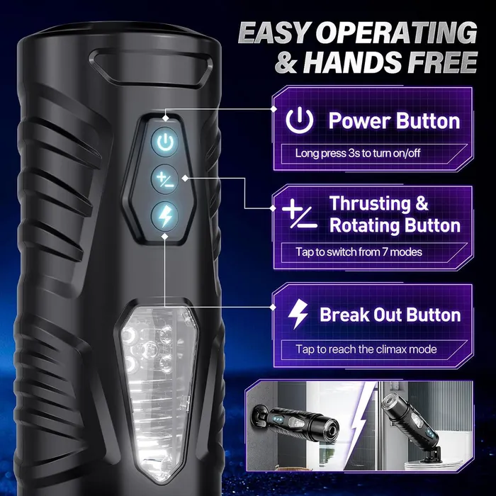 Male Sex Toys HANNIBAL Automatic Male Masturbator with 7 Thrusting 7 Rotating HANNIBAL