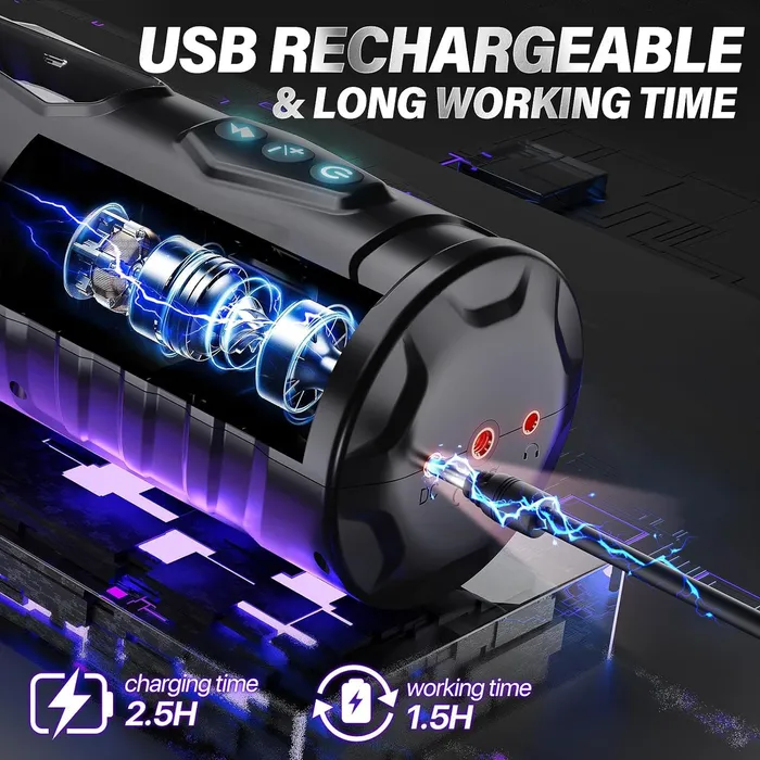 Male Sex Toys HANNIBAL Automatic Male Masturbator with 7 Thrusting 7 Rotating HANNIBAL