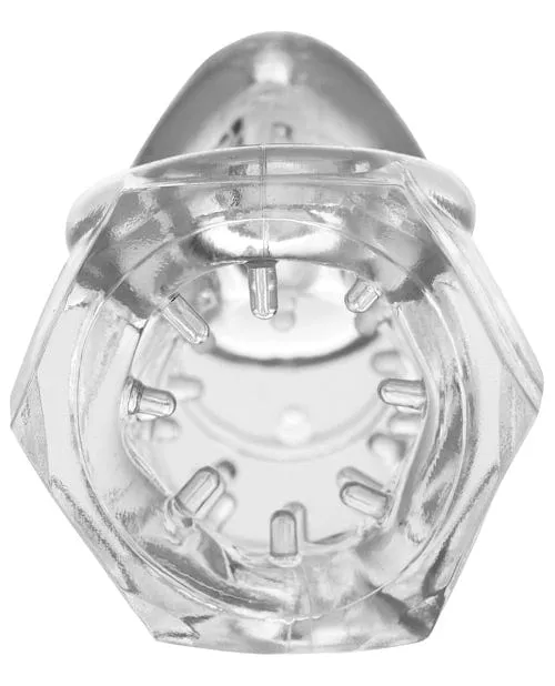 Master Series Detained 20 Restrictive Chastity Cage with Nubs Clear Master Series Male Sex Toys Master Series Detained 20 Restrictive Chastity Cage with Nubs Clear Master Series Male Sex Toys