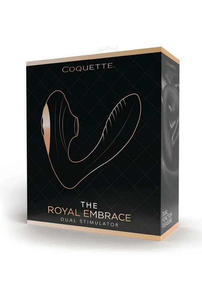 Coquette Female Sex Toys Coquette Royal Embrace Rechargeable Silicone Dual Vibrator with Clitoral Stimulator