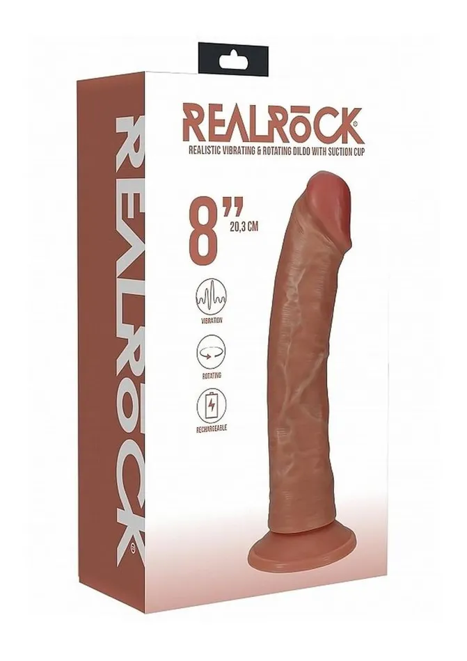 Female Sex Toys Realrock Vibrating and Rotating Cock Regular Curved Real Rock